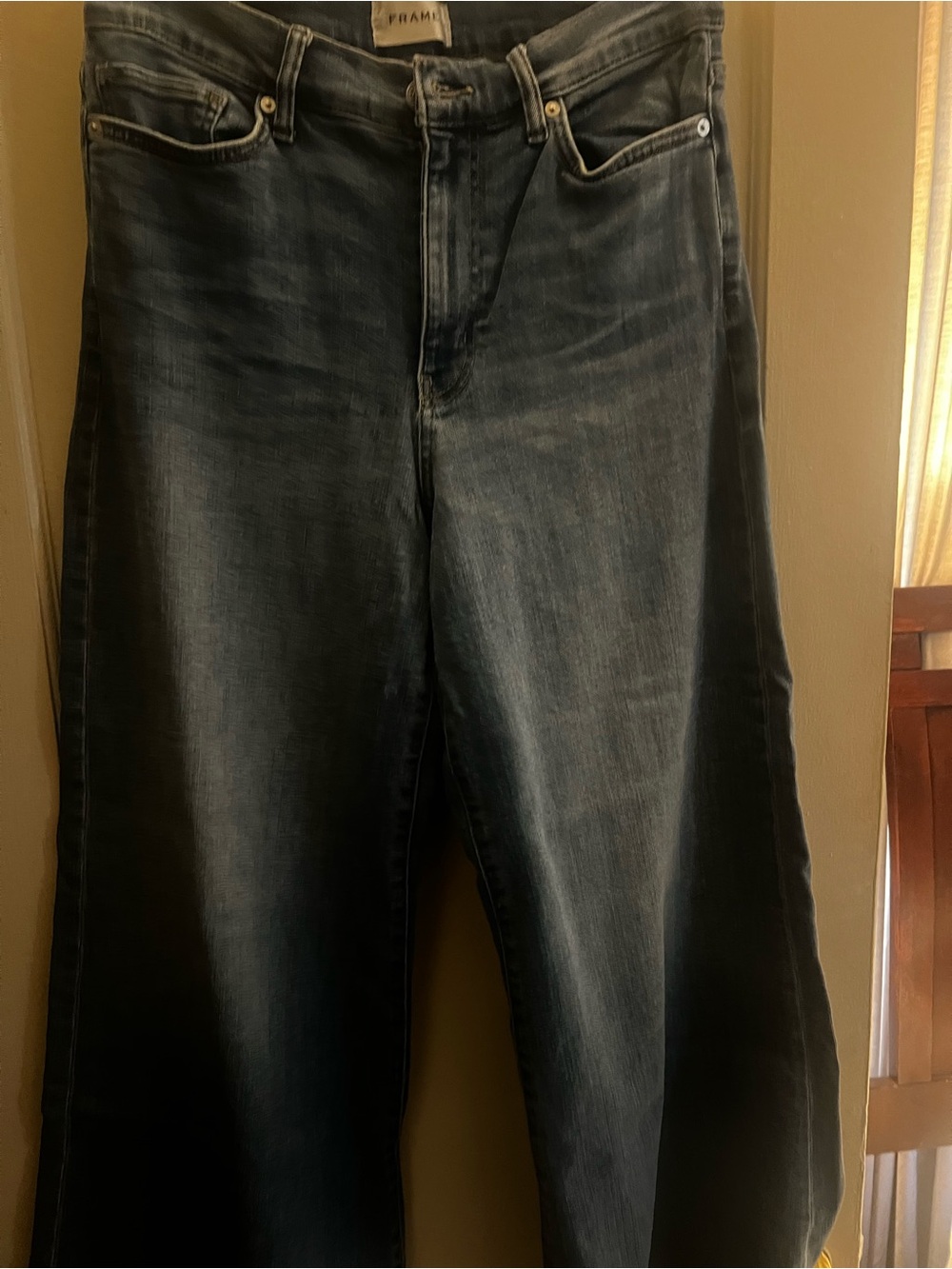 Frame Denim Wide-Leg Flare Jeans in Dark Indigo size 30